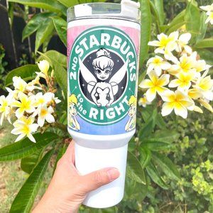 Disney Tinkerbell 40 oz Tumbler/Water bottle/Mug with hand carry handle.…